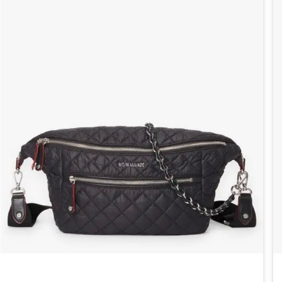 MZ Wallace Quilted Black Bag with Silver Accents - Picture 5 of 5